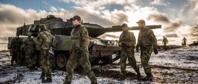 Wartofta kompani vid Skaraborgs regemente, P 4 genomför beredskapskontroll med stridsvagn 122 på Gotland. 