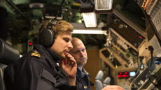 KARLSKRONA 20140404. Dokumentation av befattningar på U-båten HMS Södermanland för Försvarsmaktens rekryteringsweb. 
